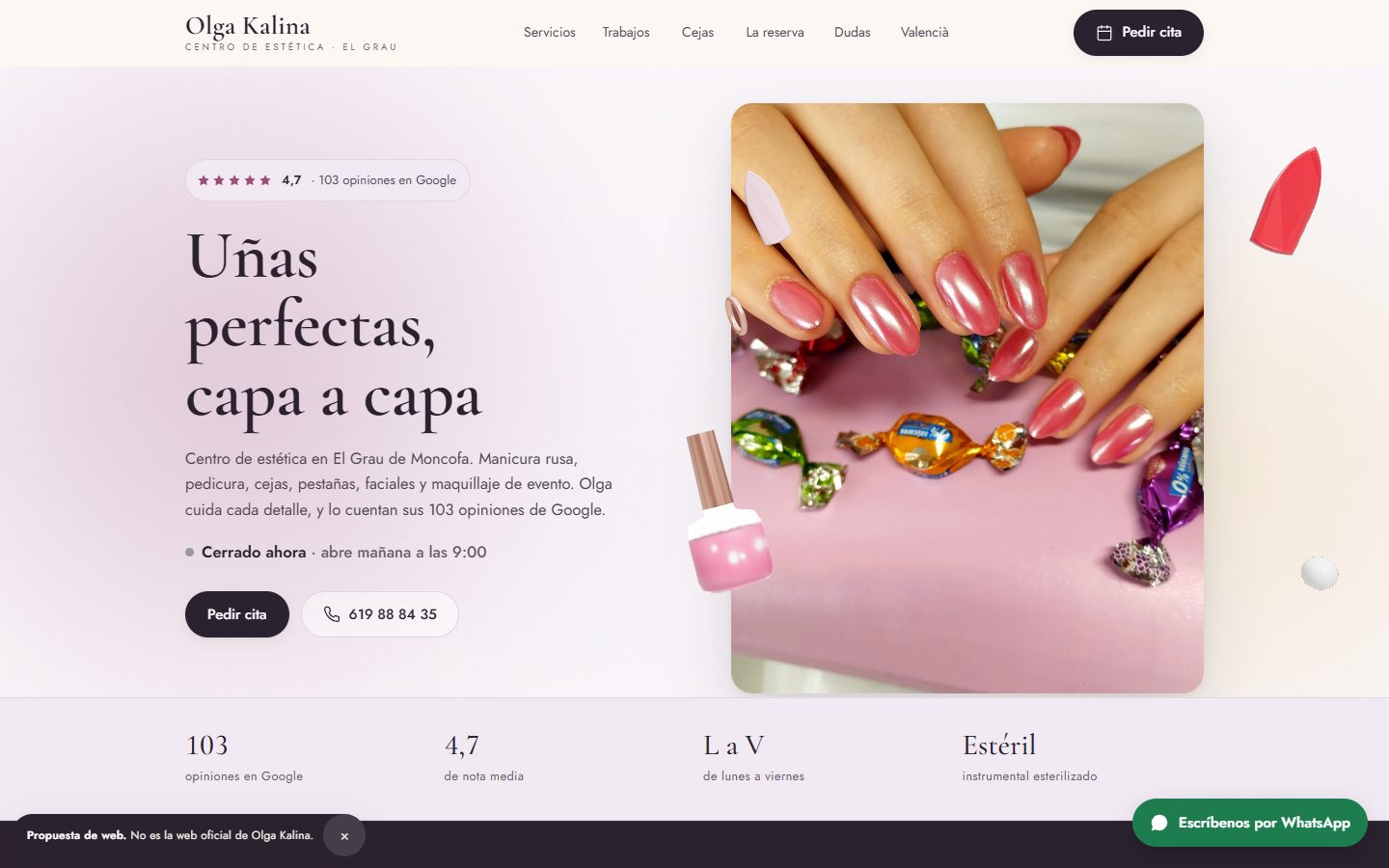 Olga Kalina, centro de estética